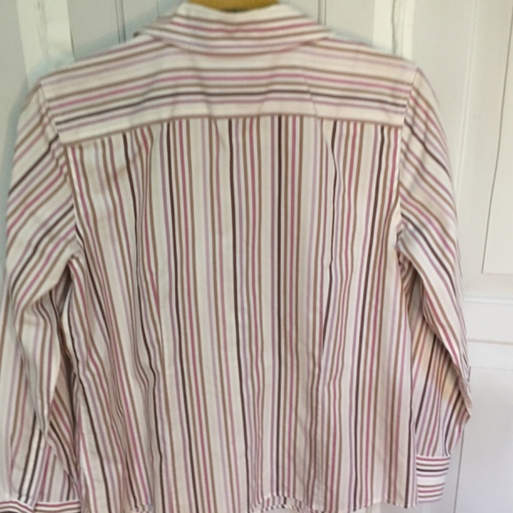 Vintage Talbots Striped Wrinkle Resistant Button Down Cotton Shirt - Picture 12 of 14